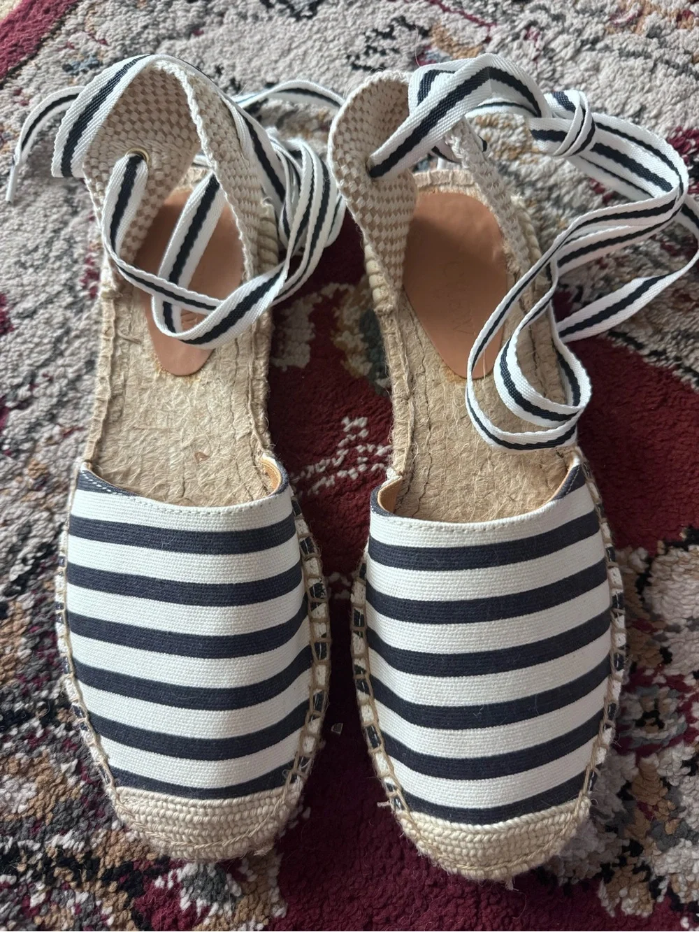 J.Crew espadrilles with ankle wrap size 6.5